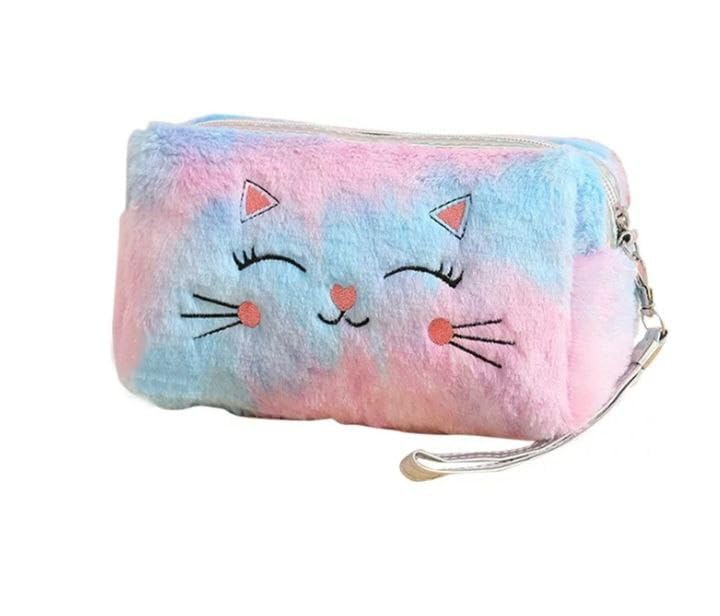 YRHP INDIA Small Fur Cosmetic Bag - Elegant Makeup Organizer with Zipper, Travel Toiletry Pouch for Women | Perfect Gift for Lipstick, Jewelry & Accessories Storage | Great for Travel, Home & Daily Use