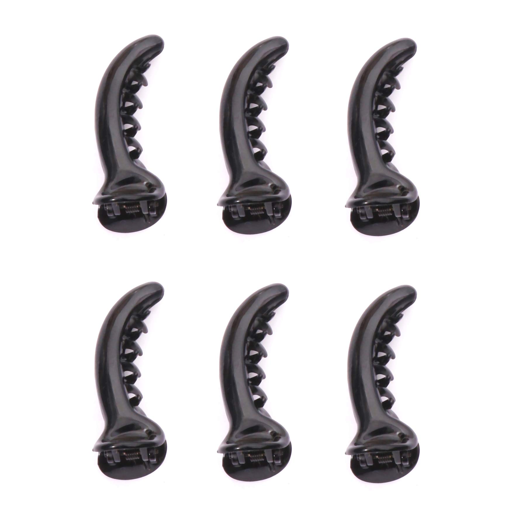 Shivarth Black Plastic Hair Clips for Women & Girls - 6 Piece Set | Hair Accessories for School, Work & Everyday Styling