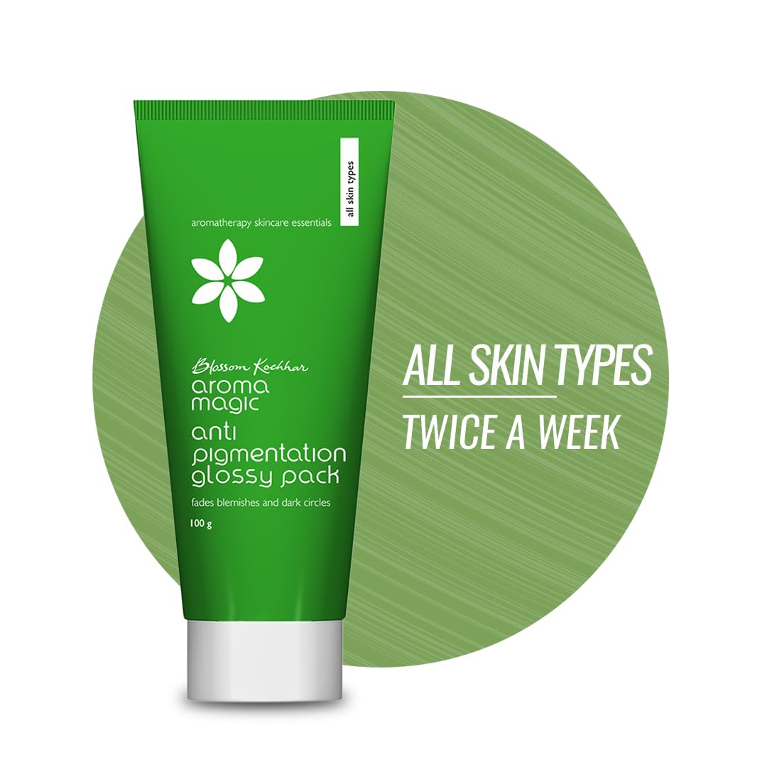 Aroma Magic Anti Pigmentation Glossy Face Pack with 5 Powerful Natural Extracts – Fades Pigmentation, Blemishes & Dark Circles for Radiant Glow – Suitable for Men & Women, All Skin Types – 100g (Pack of 1) – Perfect for Daily Skincare & Brightening Dull Skin