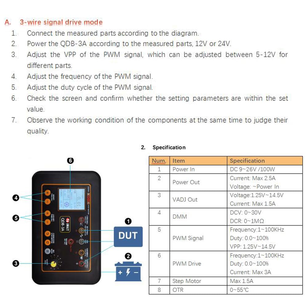 QDB-3A Automotive Ignition Coil Tester - Professional Car Diagnostic Tool for Testing Ignition Coils, Injector Solenoid Valves & Idle Stepper Motors | Perfect for Mechanics & DIY Car Repair | Engine Fault Detection & Troubleshooting