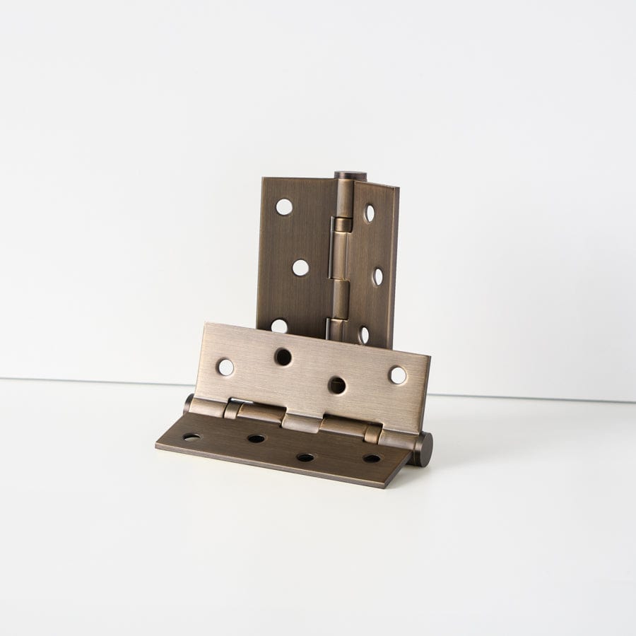 Antique Brass Door Butt Hinge - Single Solid Brass Hinge for Interior/Exterior Doors, Cabinets & Furniture - Heavy Duty & Decorative Hardware
