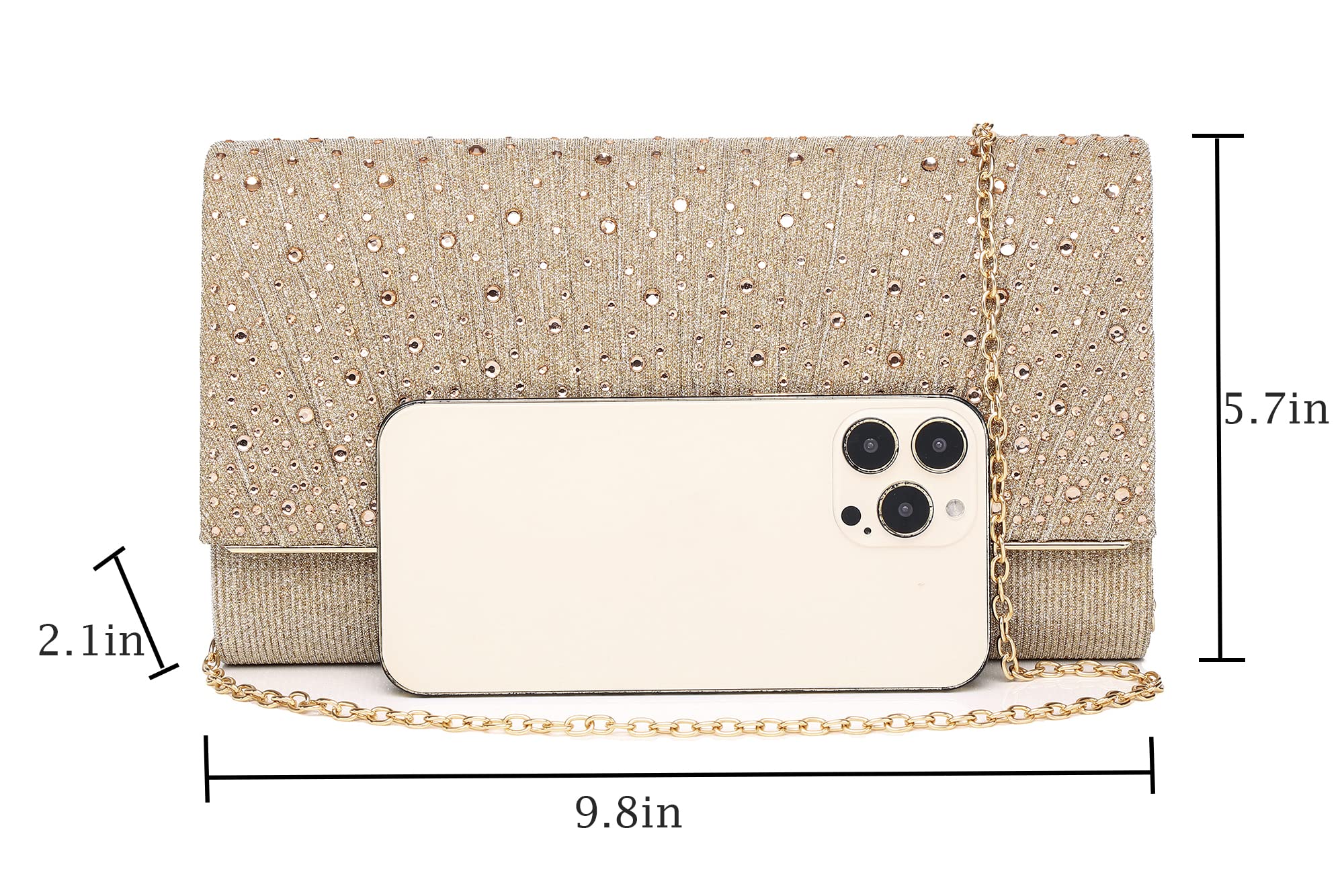 Sparkling Rhinestone Clutch Purse for Women - Elegant Evening Bag for Wedding, Prom, Party | Perfect Christmas Gift & Special Occasion Accessory | Great for Date Nights, Galas, and Formal Events