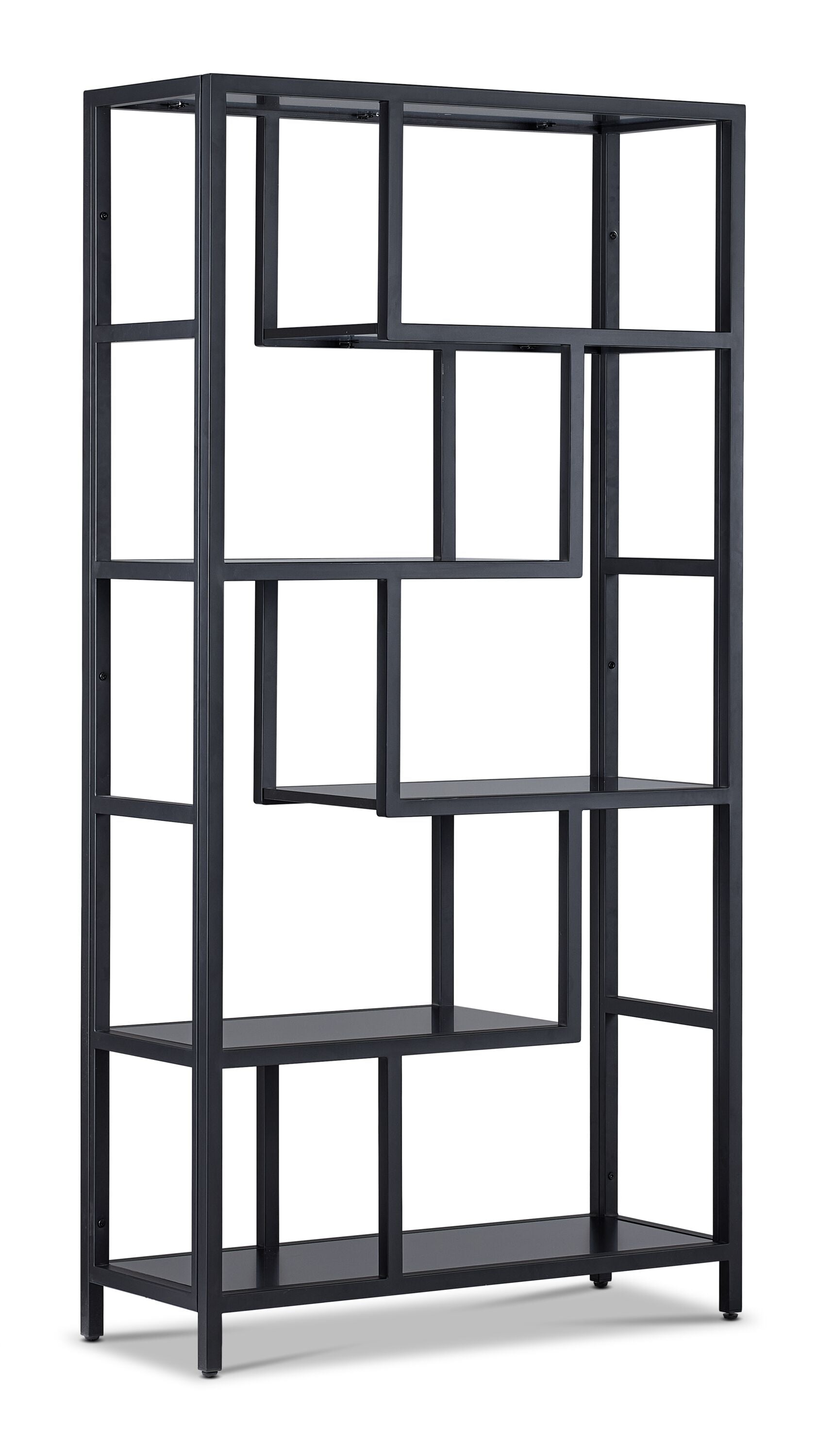 5-Tier Black Bookshelf - Sturdy Wooden Bookcase for Home, Office & Library - Perfect for Organizing Books, Decor & Storage