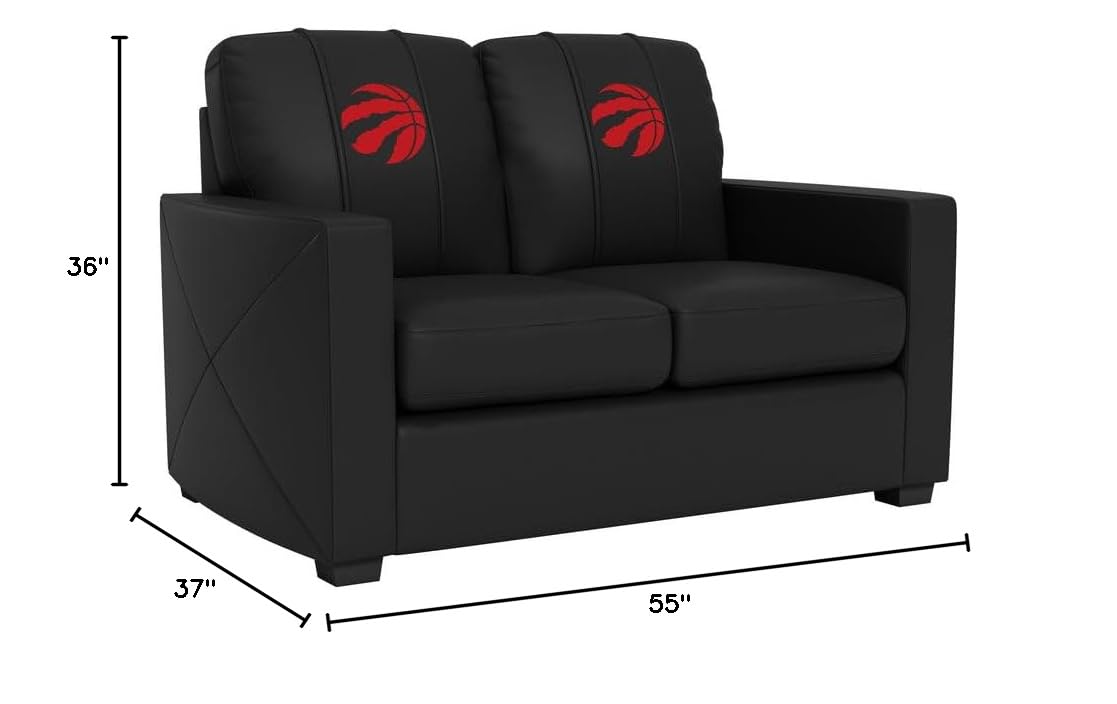 Toronto Raptors Red Logo Loveseat - Comfortable NBA Basketball Team Themed Sofa for Living Room, Game Room & Man Cave Decor
