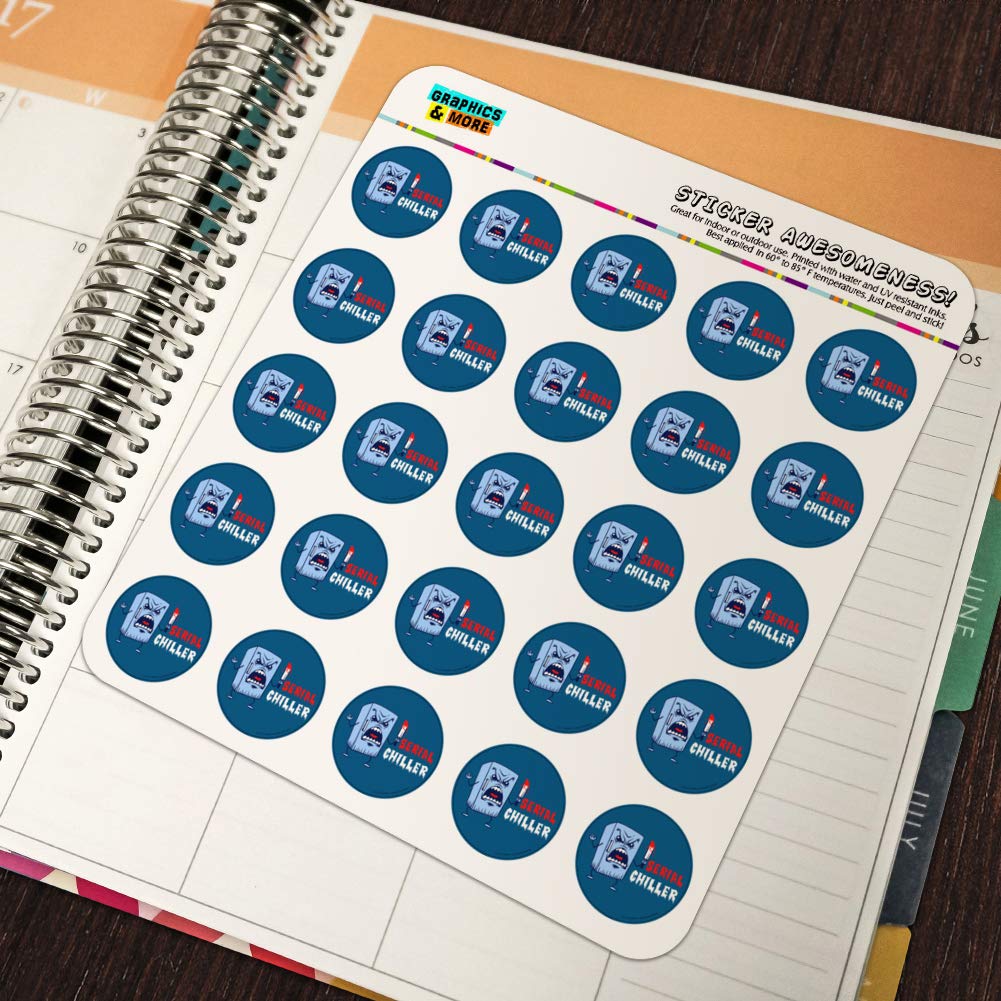 Serial Chiller Fridge Killer Funny Stickers - Humorous Planner & Calendar Decals for Scrapbooking, Crafting, DIY Projects - Perfect for Journals, Planners, Fridge Decor & Gift Wrapping