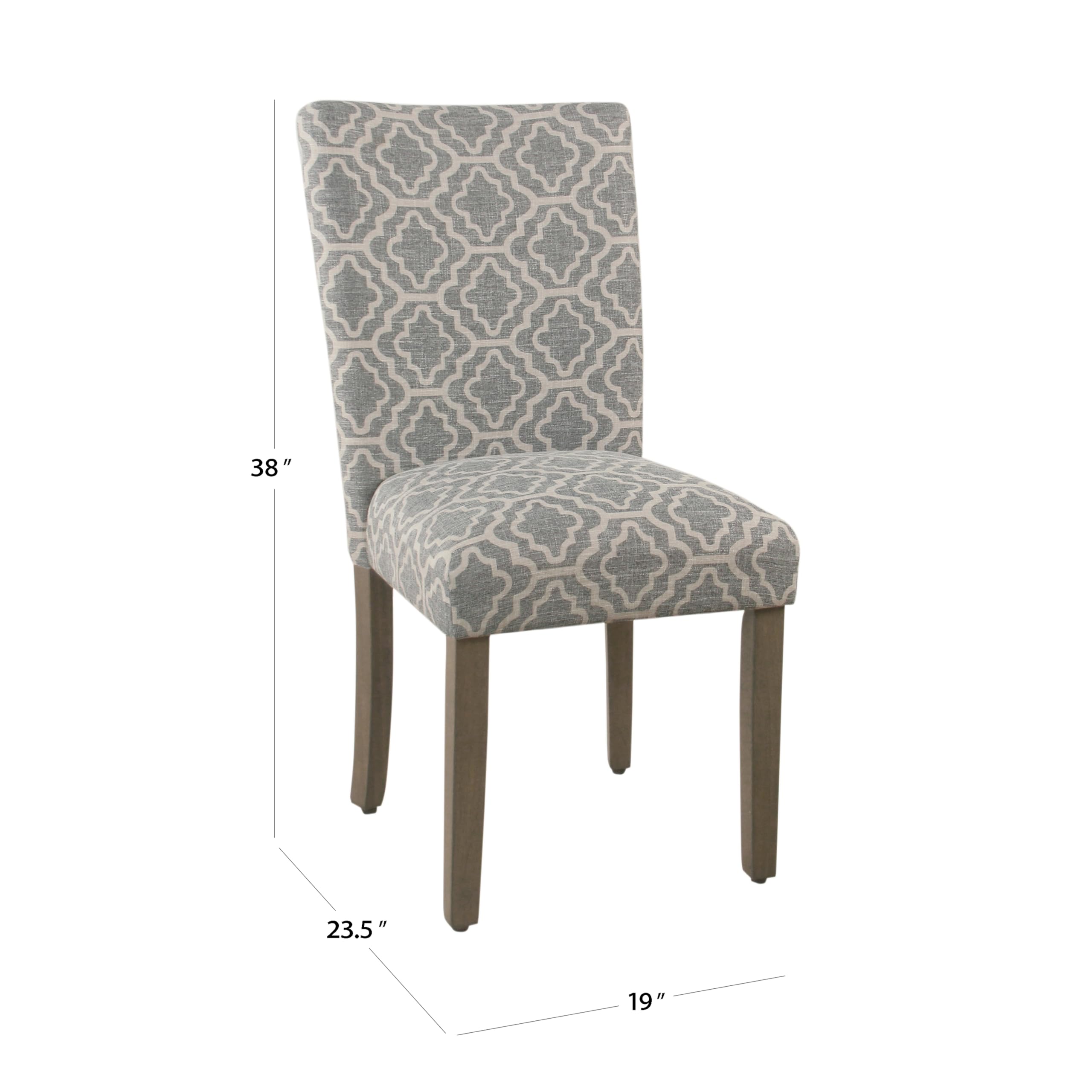 HomePop Parsons Classic Upholstered Dining Chairs Set of 2, Gray - Modern Accent Chairs for Kitchen, Dining Room & Home Office Decor