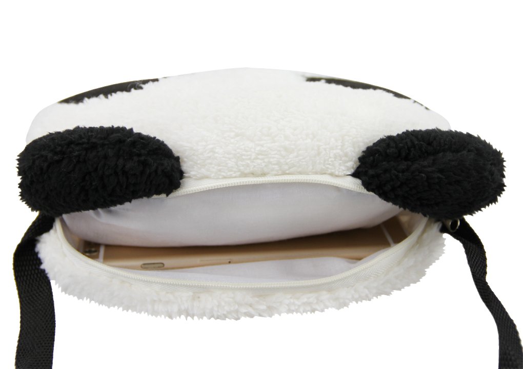 JIAHG Adorable Plush Panda Shoulder Bag for Girls - Cute Crossbody Messenger Purse, Travel Snacks Carry-on Satchel & Small Wallet Coin Purse | Perfect for School, Travel, Shopping & Daily Use