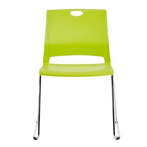 4 Pack Stackable Plastic Chairs - Heavy Duty Green Waiting Room Chairs with Durable Seats for Office, Library, Conference, Dorm, Cafeteria - Perfect for Events, Classrooms & Home Use
