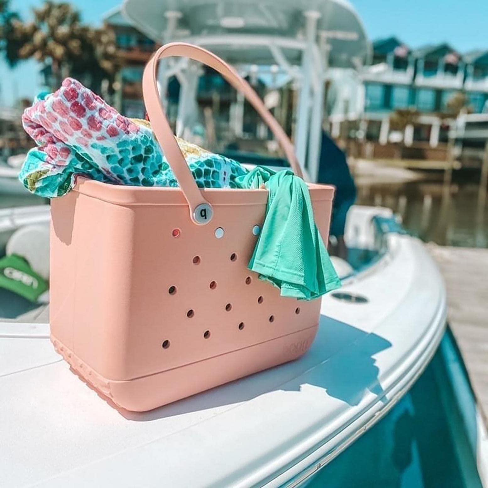 Waterproof Sandproof Beach Bag - Pink Outdoor Tote for Travel, Swimming & Sports | Lightweight Portable Handbag for Pool, Seaside & Vacation