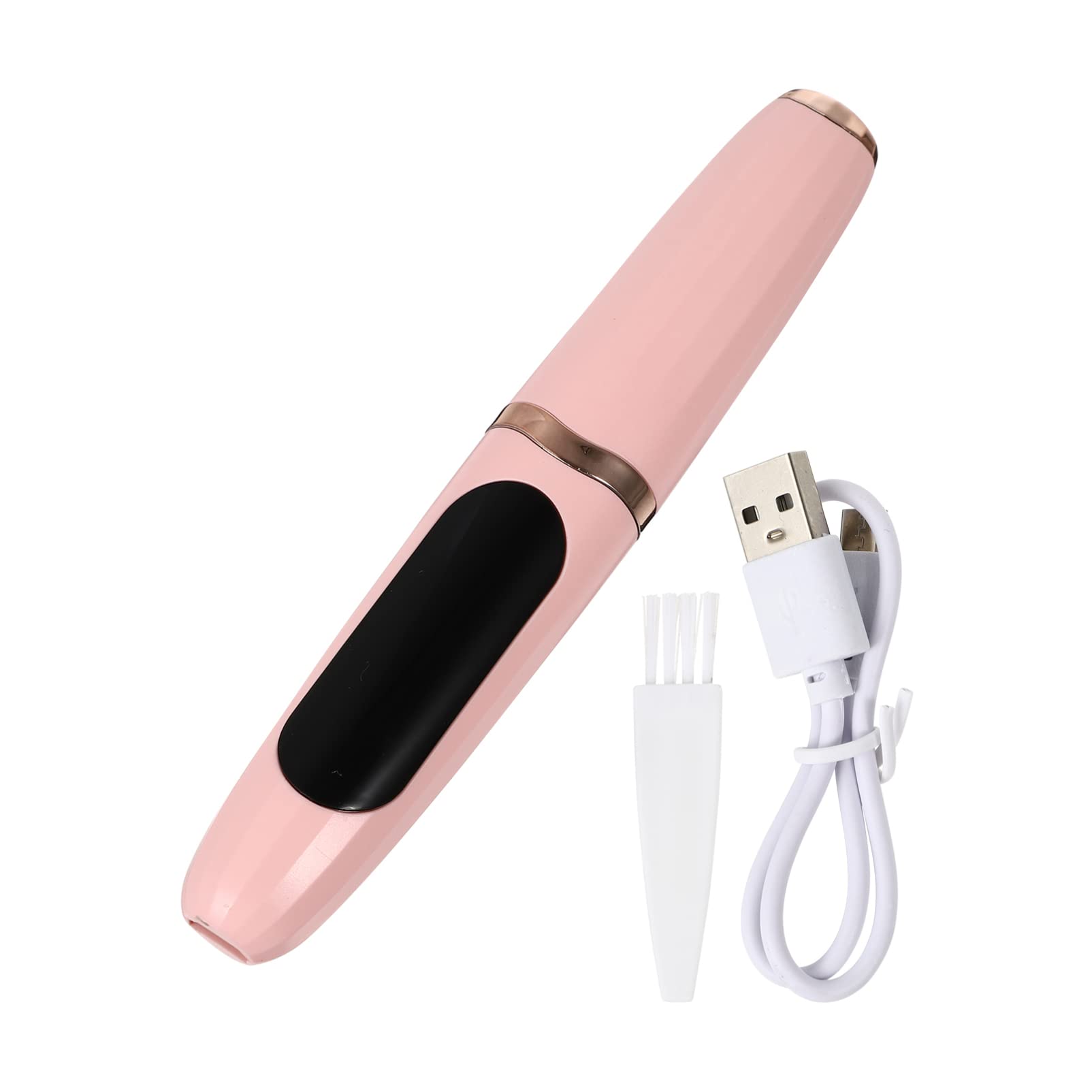 Beaupretty Heated Eyelash Curler Set - Electric Lash Perm & Curling Tool with Vintage Newspaper Design, Pink ABS for Long-Lasting Curls | Perfect for Home Use, Travel, and Professional Makeup Kits