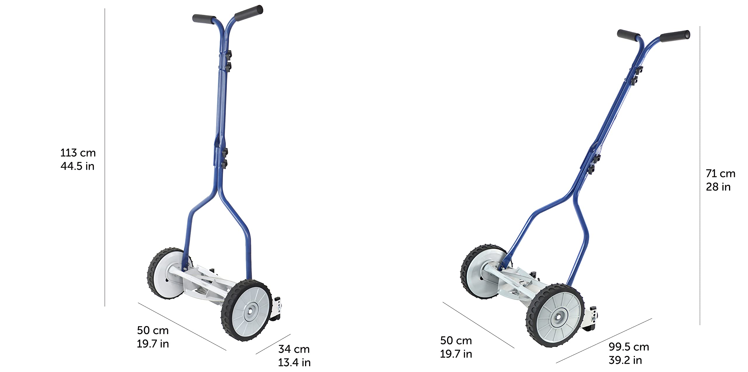 Amazon Basics 14-Inch 4-Blade Push Reel Lawn Mower - Lightweight Manual Grass Cutter for Small to Medium Yards, Eco-Friendly & Quiet Lawn Care Tool - Perfect for Home Gardens, Patios, and Backyards