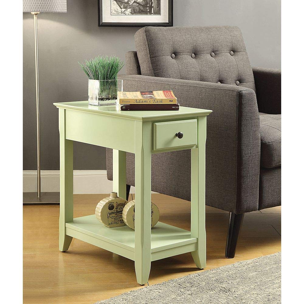 Bertie Sofa Side Table - Modern Nightstand, Coffee Table & End Table for Living Room, Bedroom & Entryway - Light Green Accent Furniture for Home Decor (Model 82840) | Perfect for Small Spaces, Reading Nooks & Apartment Living
