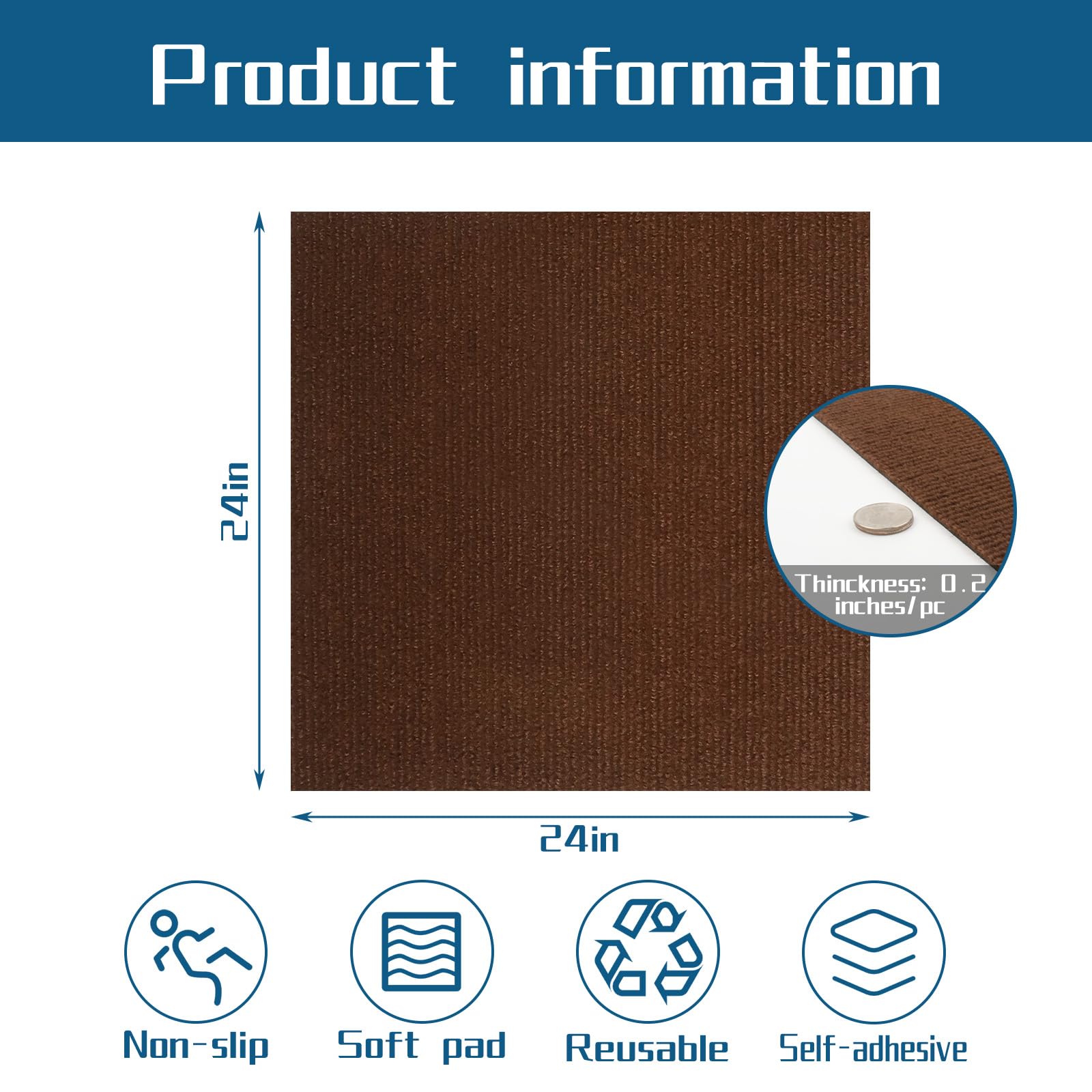 Self-Adhesive Non-Slip Carpet Tiles 24