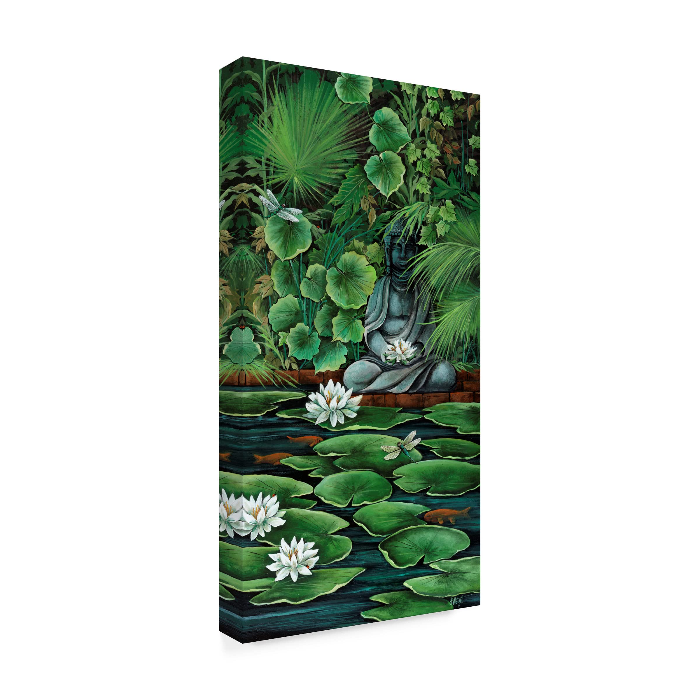 Debbi Wetzel 'Koi Pond' Canvas Wall Art Print - Japanese Water Garden Painting for Living Room, Bedroom & Office Decor