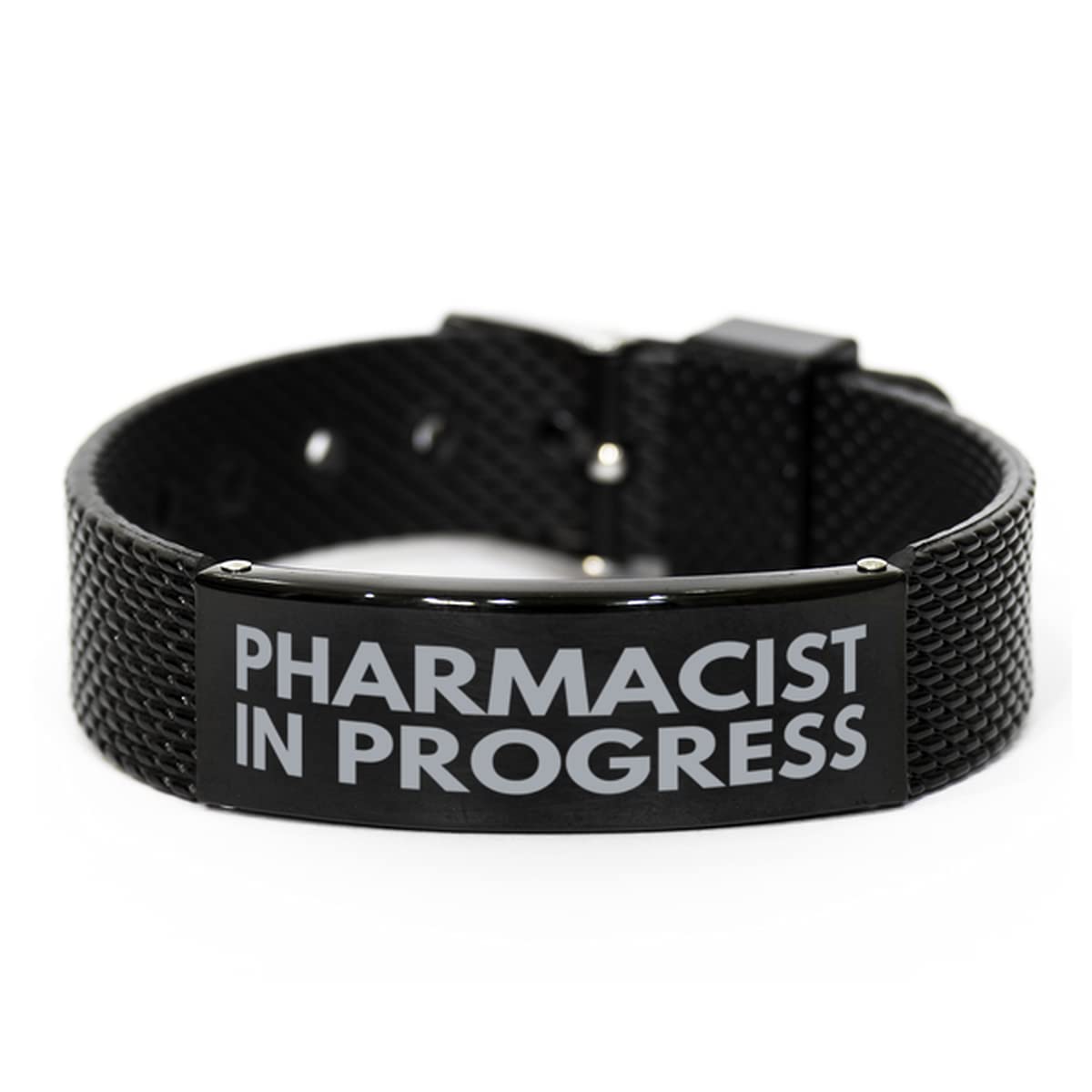 Inspirational Pharmacist Black Shark Mesh Bracelet - Motivational Graduation Gift for Pharmacy Students & Professionals - Perfect for Clinical Rotations, White Coat Ceremonies & Daily Wear