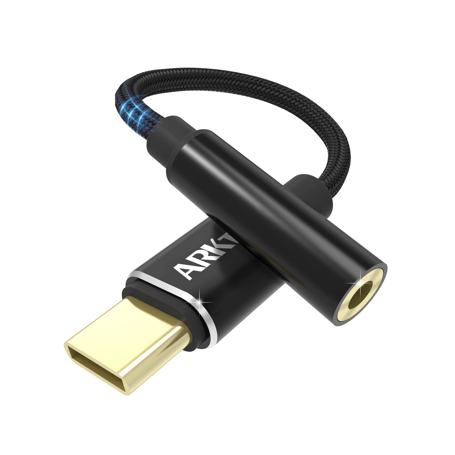 ARKTEK USB-C to 3.5mm Headphone Jack Adapter with DAC Chip - High Resolution Audio Dongle for iPhone 16/15/14, iPad Pro, Samsung Galaxy S25/S24, Google Pixel 9/8/7 - Perfect for Music, Gaming & Video Calls
