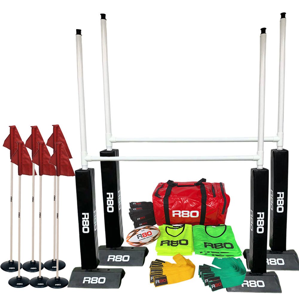 R80 Rippa Team Sets with Indoor Posts & Poles - Perfect for Indoor Flag Football Games, Backyard Play & Youth Sports Training