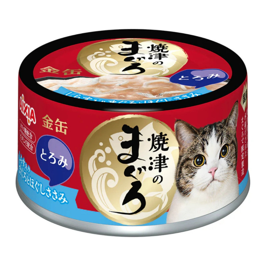 **Premium Aixia Yaizu No Maguro Wet Canned Cat Food 70g – Rich Sauce, Thin Jelly, Savory Tuna & Chicken Breast – Delicious & Nutritious for Adult & Senior Cats – Perfect for Mealtime or Treats**