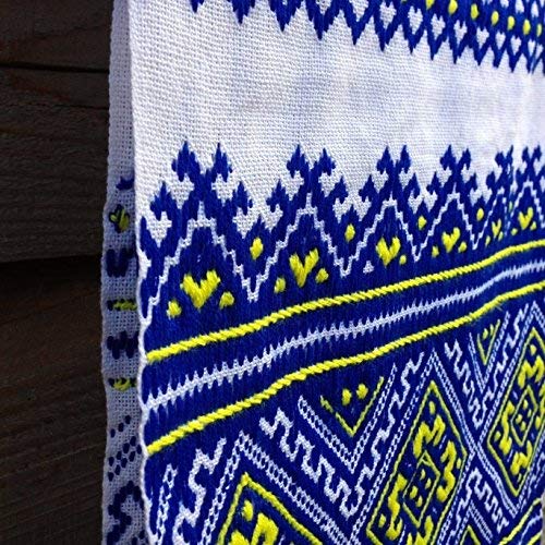 Handmade Ukrainian Embroidered Rushnyk Towel - Traditional Blue & Yellow Folk Art Wedding Gift, Kitchen Decor & Easter Accessory | Perfect for Home Decor, Bridal Showers & Cultural Celebrations