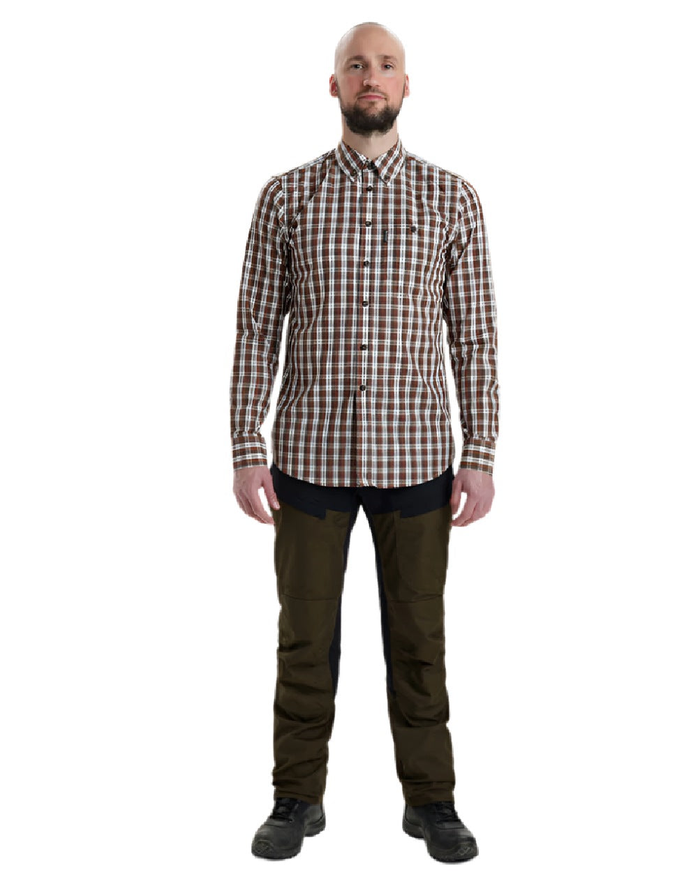 Deerhunter Jeff Long Sleeve Shirt for Men - Comfortable Casual Button Up Shirt with Flannel Lining - Perfect for Outdoor Hunting, Camping & Fall Fashion