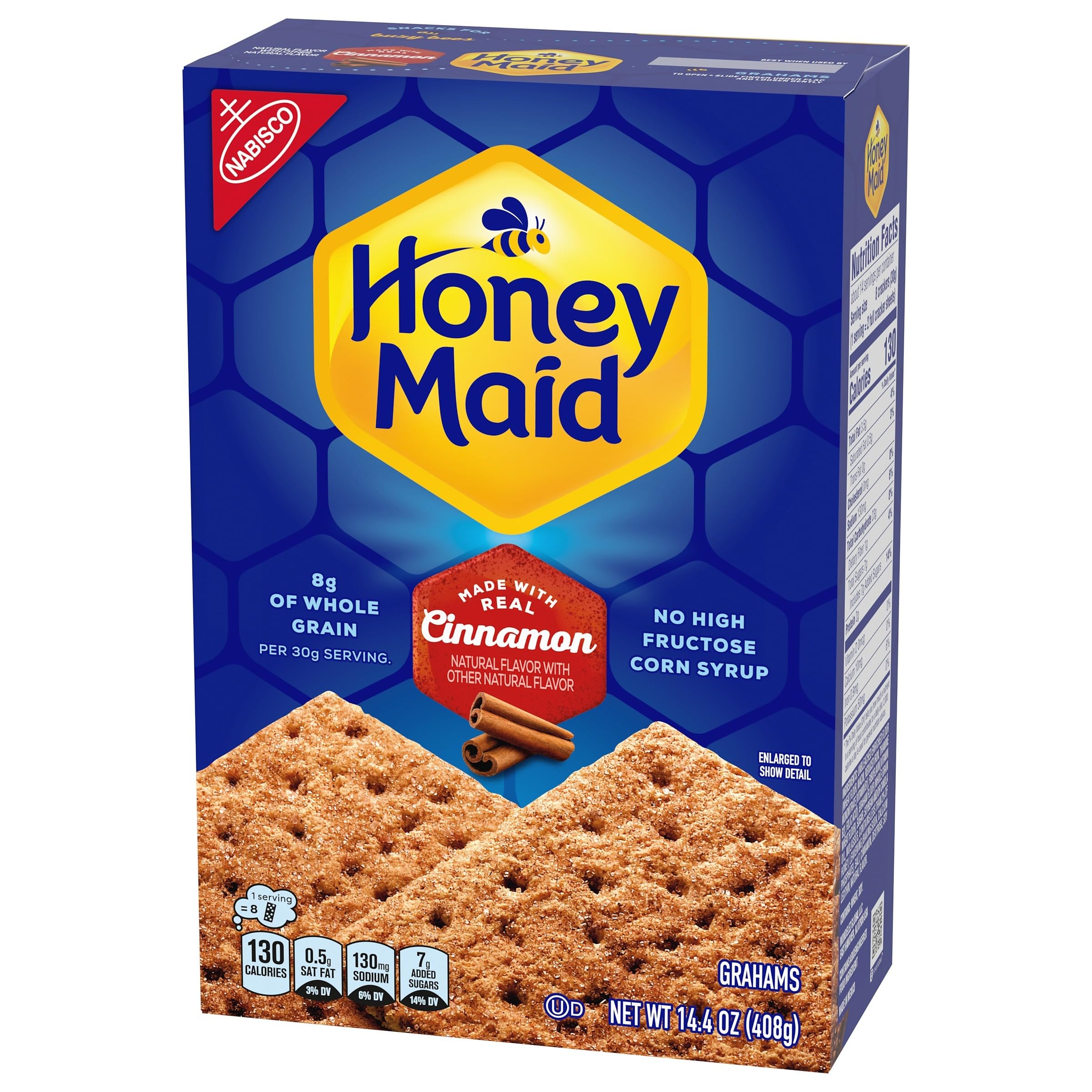 Honey Maid Cinnamon Graham Crackers - 14.4 oz Box, Healthy Lunch Snacks for Kids & Adults, Perfect for School, Office & Road Trips