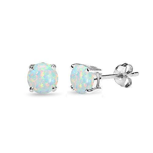 5mm White Opal - Silver