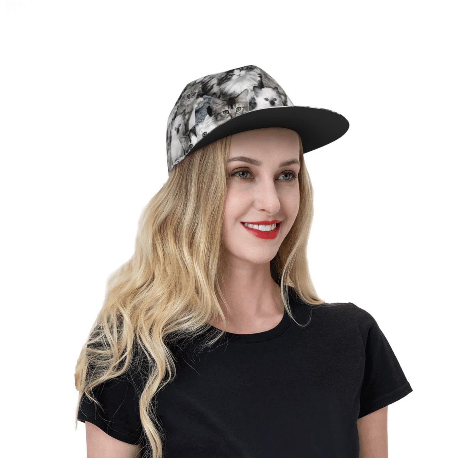 Stylish Cat Baseball Cap - Adjustable Flat Bill Animal Hat for Men & Women - Perfect for Casual Wear, Outdoor Activities & Pet Lovers