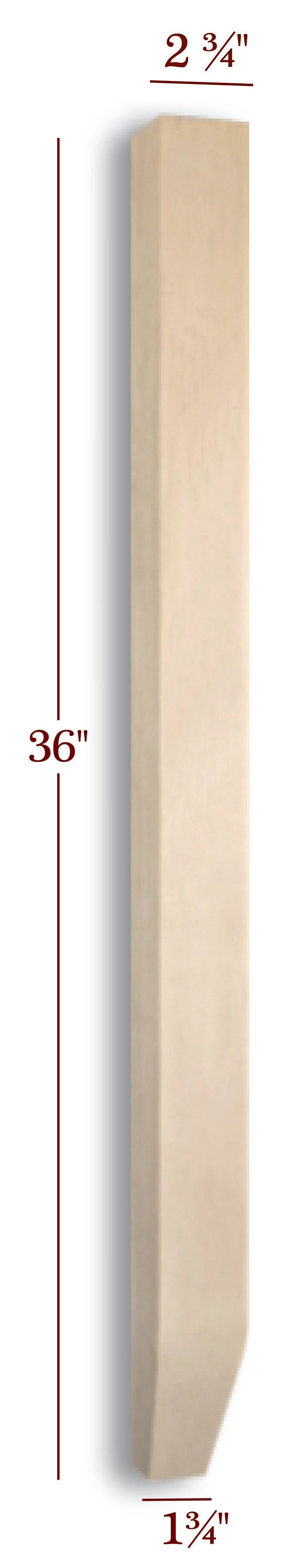 Elegant Slender Shaker Vanity Leg with Tapered Foot - Perfect for Bathroom Vanities, Dressers & Farmhouse Furniture Makeovers