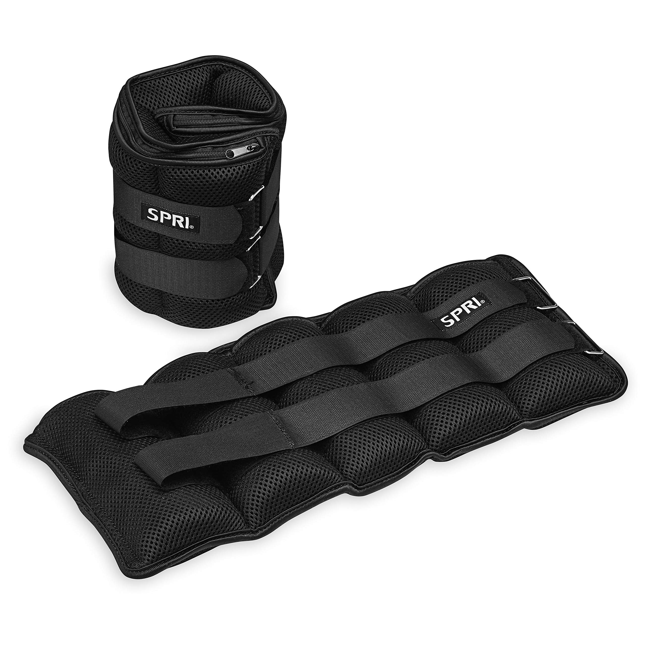 SPRI Adjustable Ankle Weights for Women & Men - 2.5-5lbs Each Leg for Strength Training, Walking, Running, Resistance Workouts - Tones Legs, Glutes & Core - Perfect for Home Gym, Physical Therapy & Fitness Enthusiasts