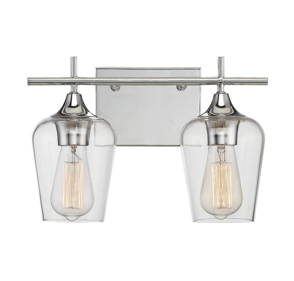 Savoy House Octave 2-Light Bathroom Vanity Light Bar in Polished Chrome - Modern Fixture for Bathroom, Powder Room & Dressing Area Lighting