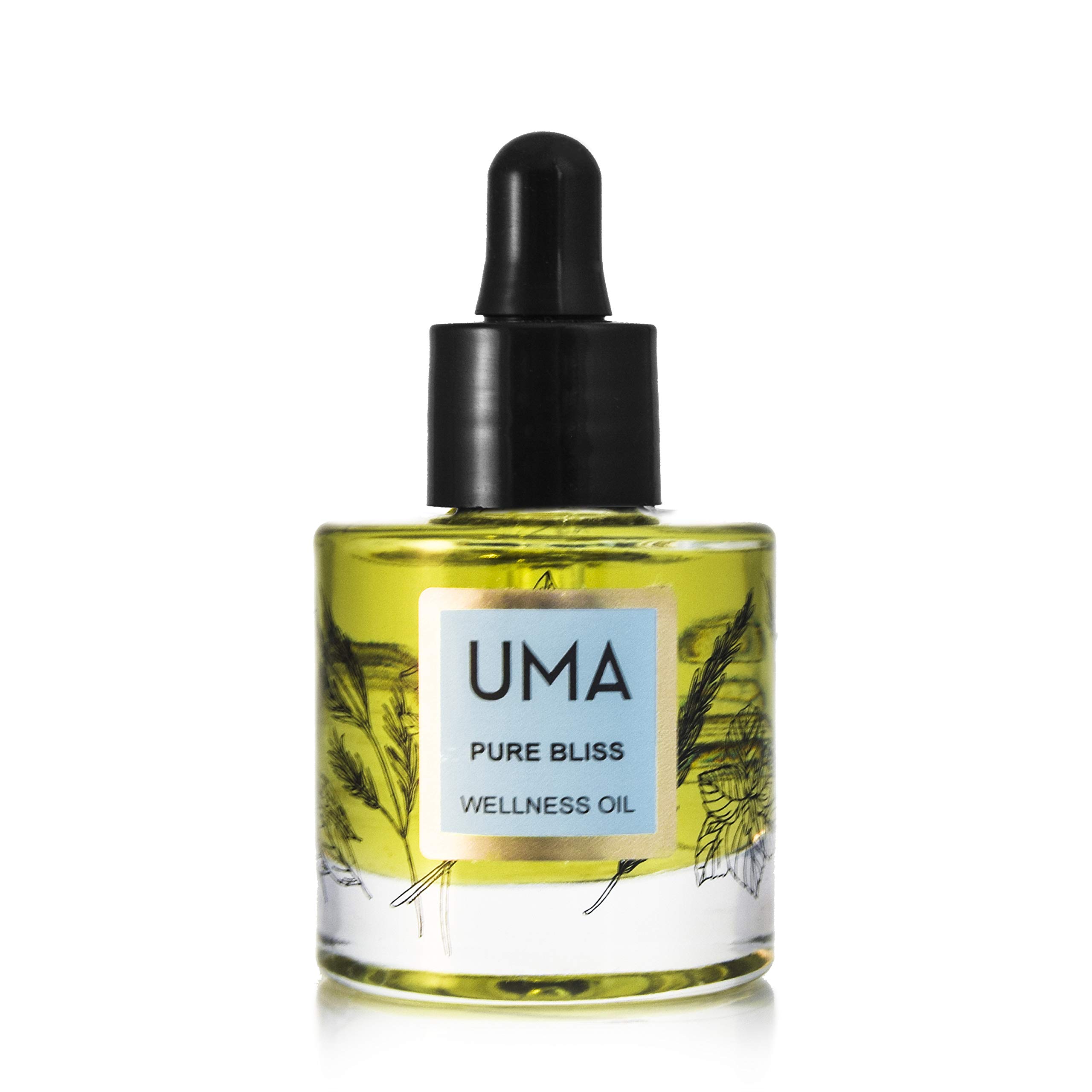 UMA Pure Bliss Wellness Oil - Mood Enhancing, Confidence & Positivity Essential Oil | 100% Organic Ayurvedic Blend with Clary Sage, Rose & Sandalwood | Stress Relief & Relaxation | Vegan (1 fl oz | 30 ml) | Perfect for Aromatherapy, Meditation & Self-Care Rituals