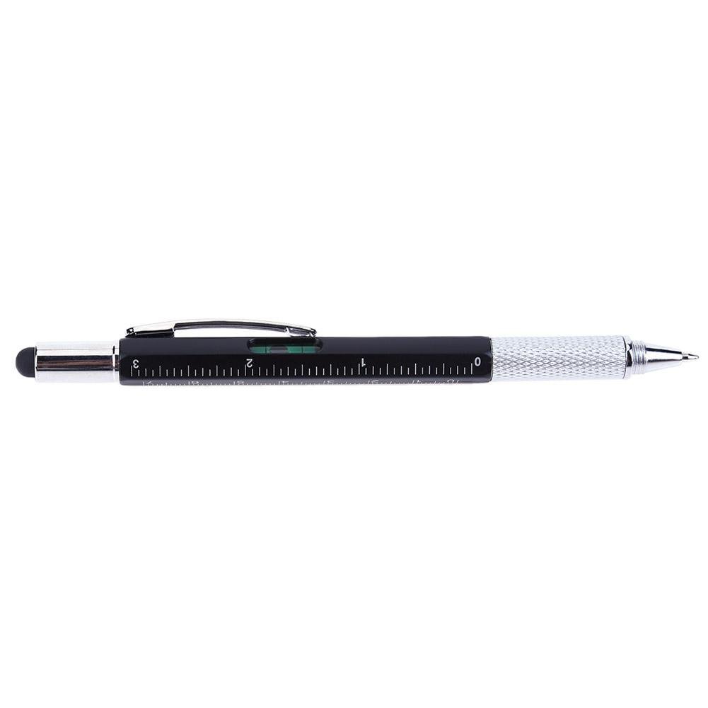 U-M Pulabo Multifunctional Ballpoint Pen with Screwdriver, Ruler & Spirit Level - Black | Perfect for Office, DIY Projects & Everyday Use