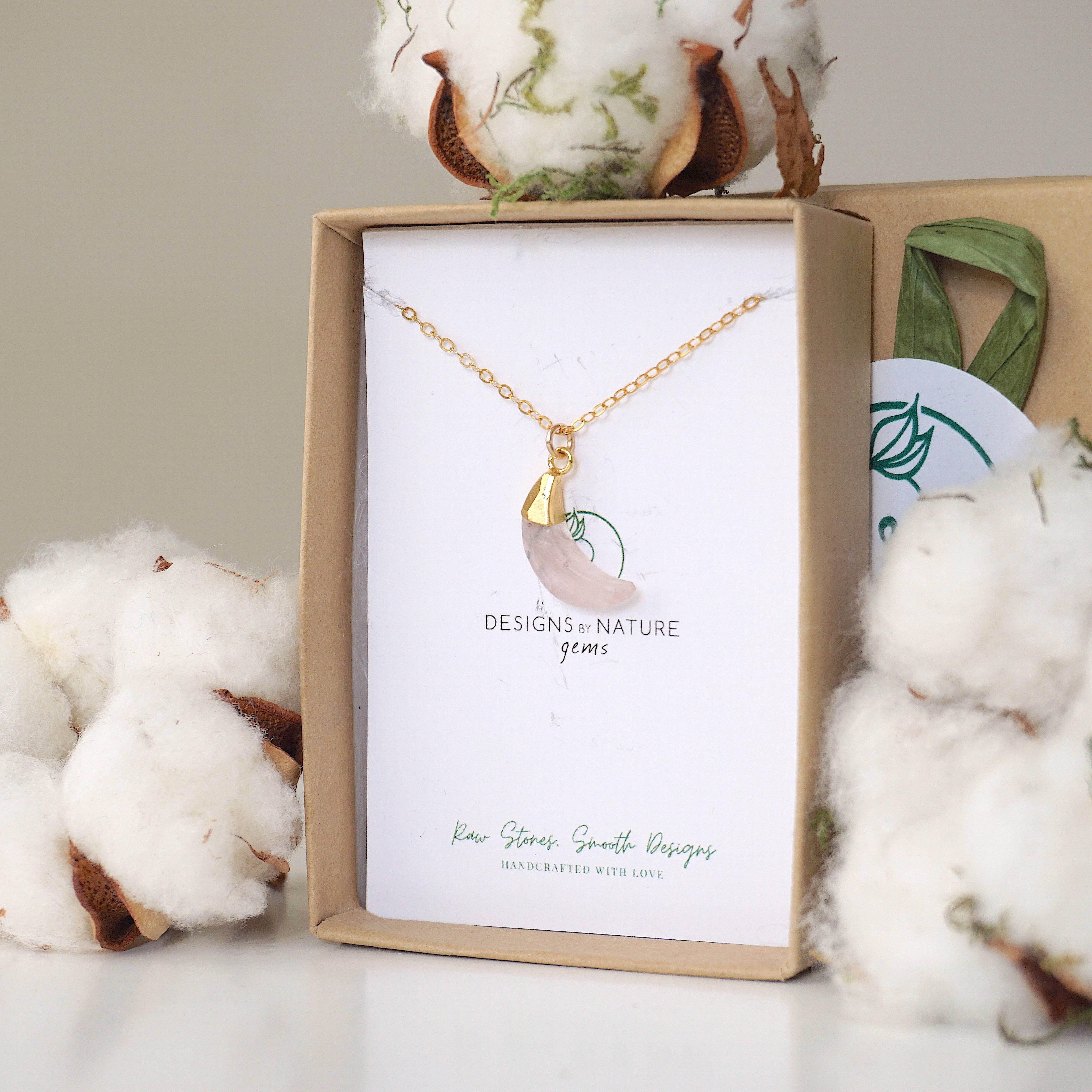 14K Gold Filled Rose Quartz Moon Charm Necklace for Women - Elegant Healing Crystal Jewelry for Meditation, Yoga & Spiritual Gifts