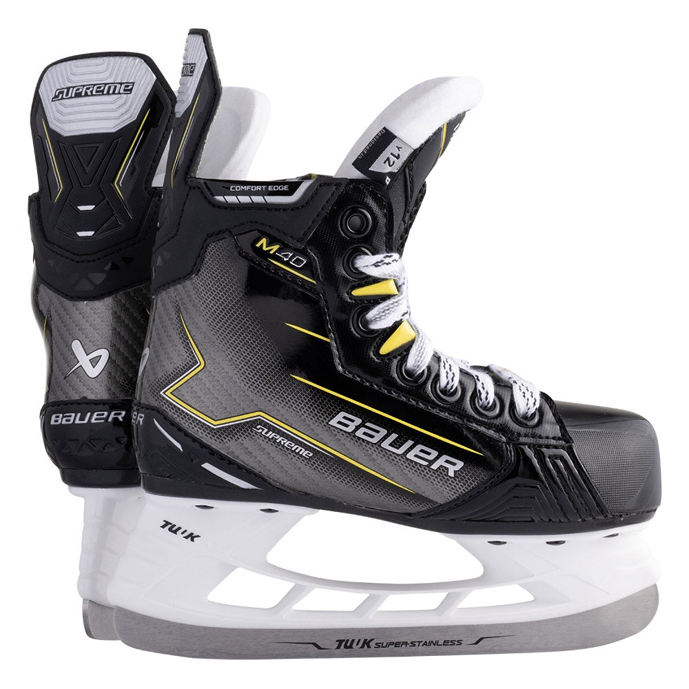 Bauer Supreme M40 Youth Ice Hockey Skates - Lightweight & Durable for Kids - Perfect for Ice Rink Practice & Hockey Games