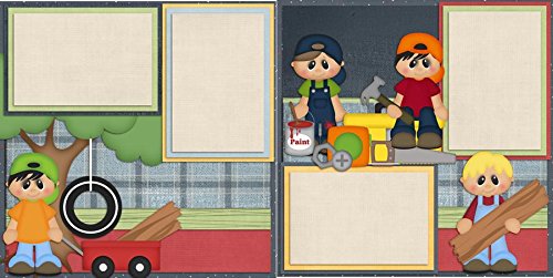 Boys Will Be Boys Scrapbook Kit - 5 Double Page Layouts for Memory Books, Baby Albums & DIY Crafts