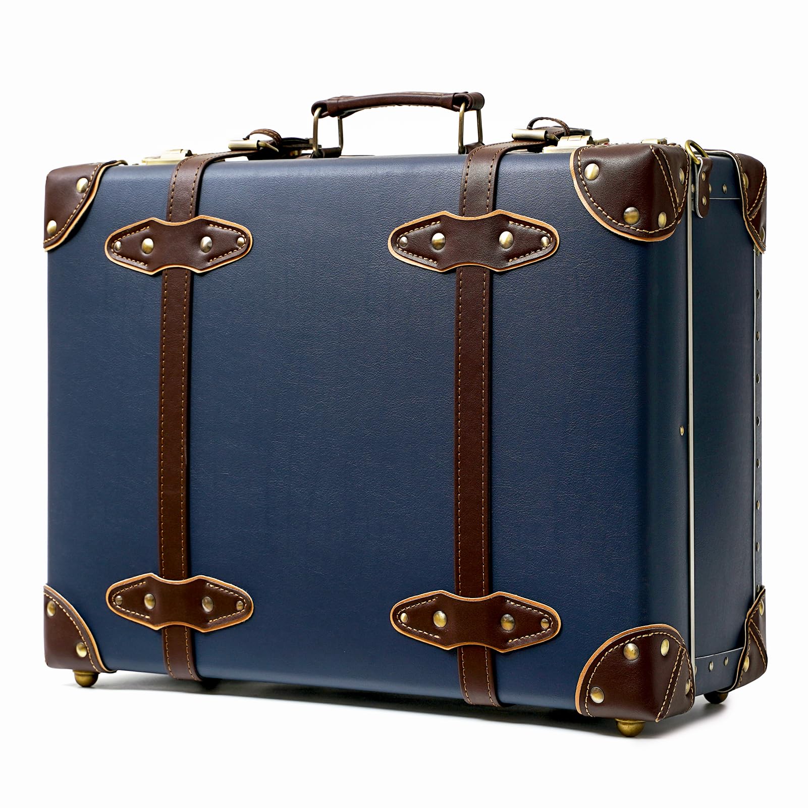 Vintage Leather Carry-on Suitcase - Cute Mini Overnight Trunk with Shoulder Strap for Women | Perfect for Weekend Getaways, Business Trips & Airplane Travel