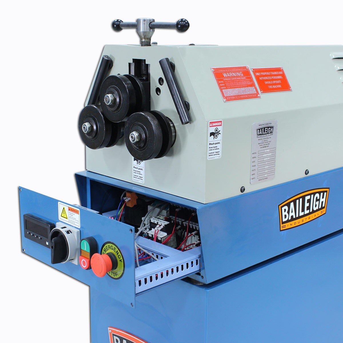 Baileigh Industrial BA9 1006849 Roll Bender R M20 110 - Professional Metal Bending Tool for DIY Projects, Metal Fabrication, and Workshop Use