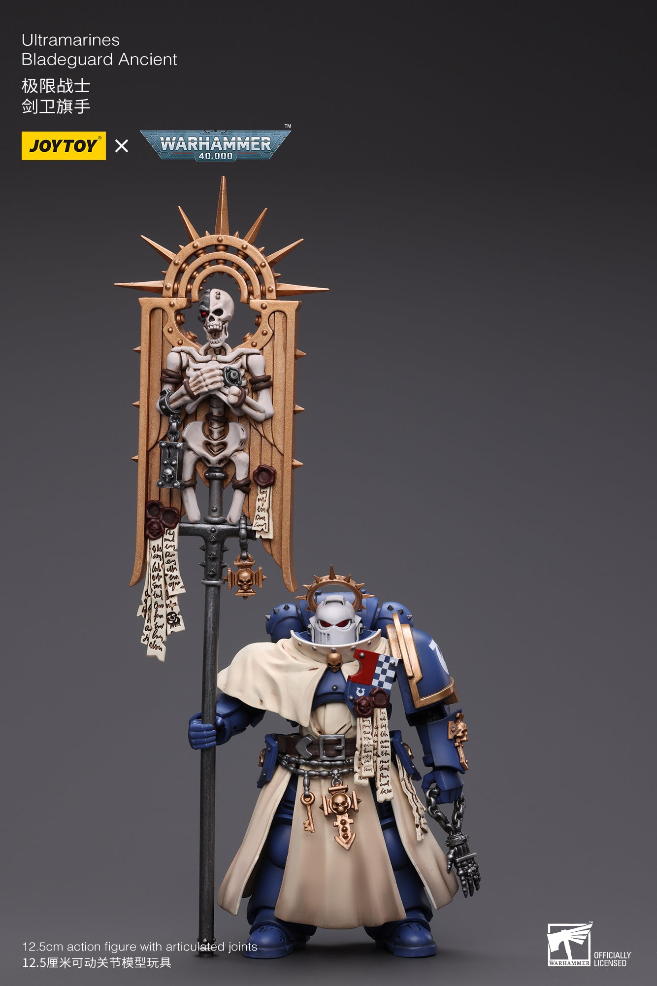 1/18 JOYTOY Warhammer 40K Ultramarines Bladeguard Ancient Action Figure - Collectible Miniature for Tabletop Gaming & Display