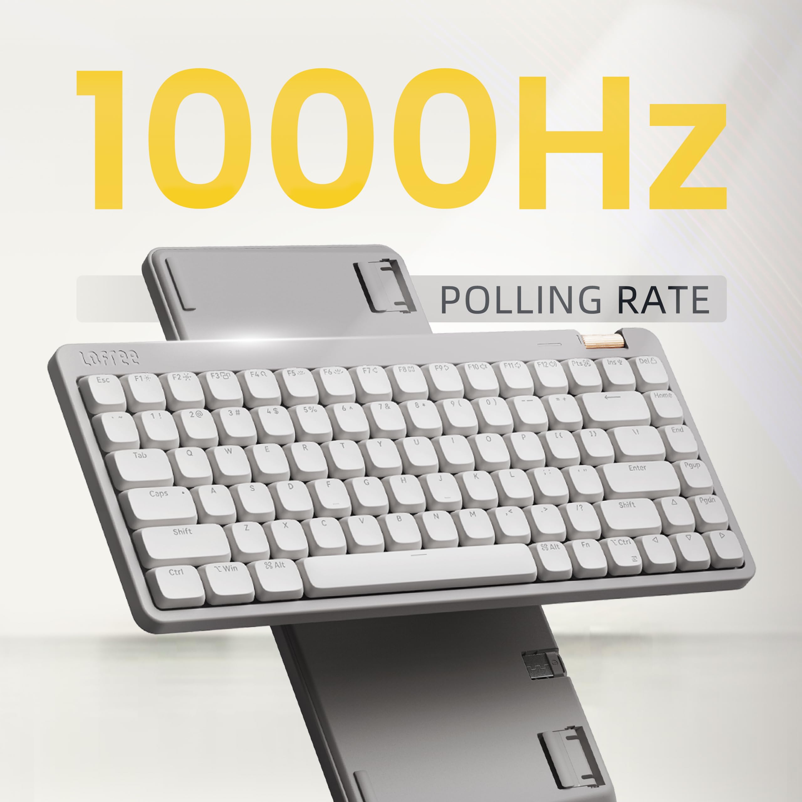 Flow Lite 100 Keys Low Profile Mechanical Keyboard - Wireless/Wired RGB Gaming Keyboard with Hot-Swappable Linear Switches, Bluetooth 5.1 & 2.4G for Windows/Mac, Rechargeable Battery (Marble White) - Perfect for Office Work, Gaming & Typing Enthusiasts