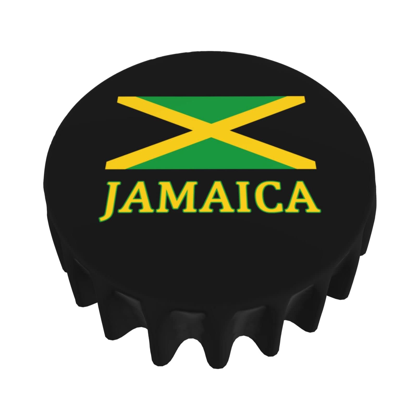 Jamaican Flag Round Tablecloth - 60 Inch Decorative Cotton Table Cover for Dining, Coffee & Outdoor Use - Perfect for Parties, Caribbean Theme Decor & Home Celebration