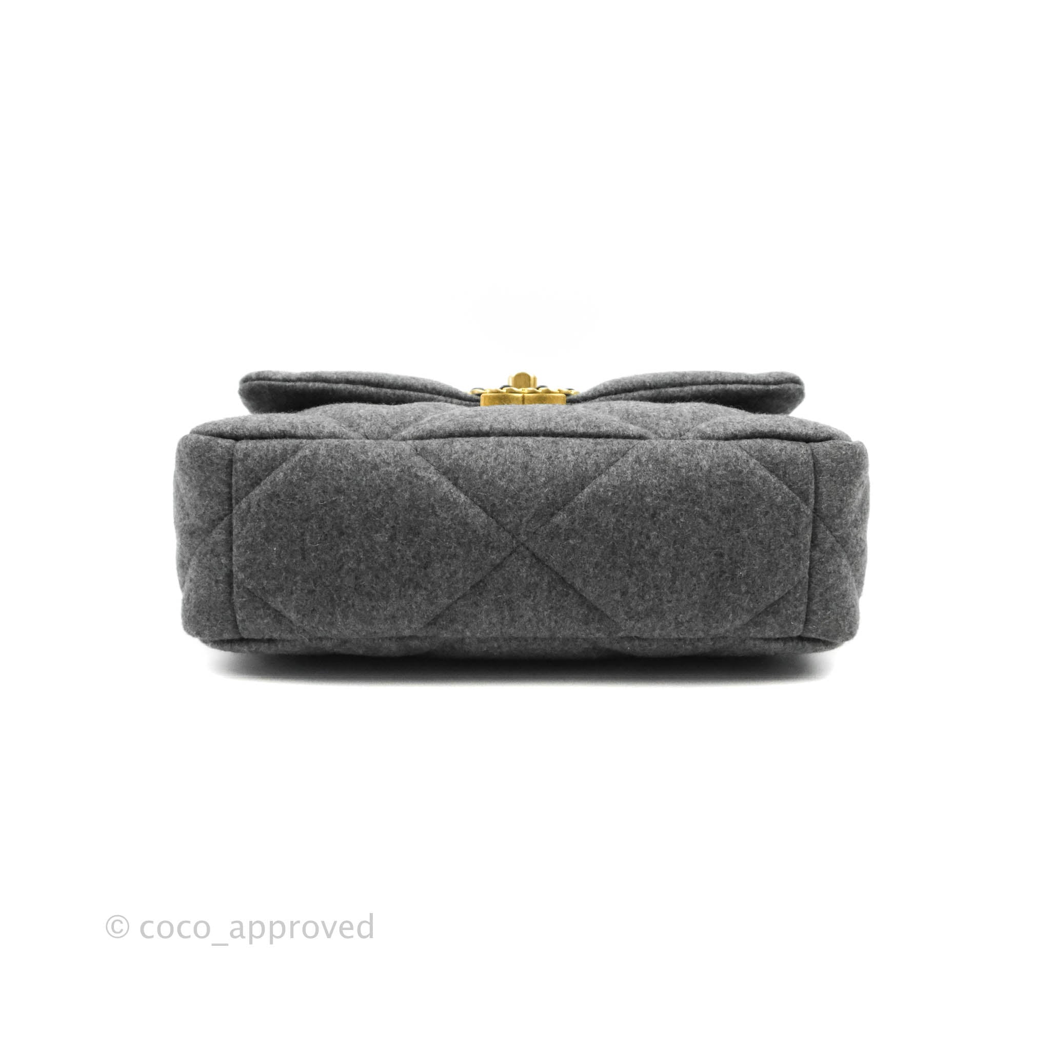 Chanel 19 Small Handbag in Grey Wool Fabric with Mixed Hardware - Luxury Crossbody Bag for Women, Perfect for Work, Travel & Evening Events