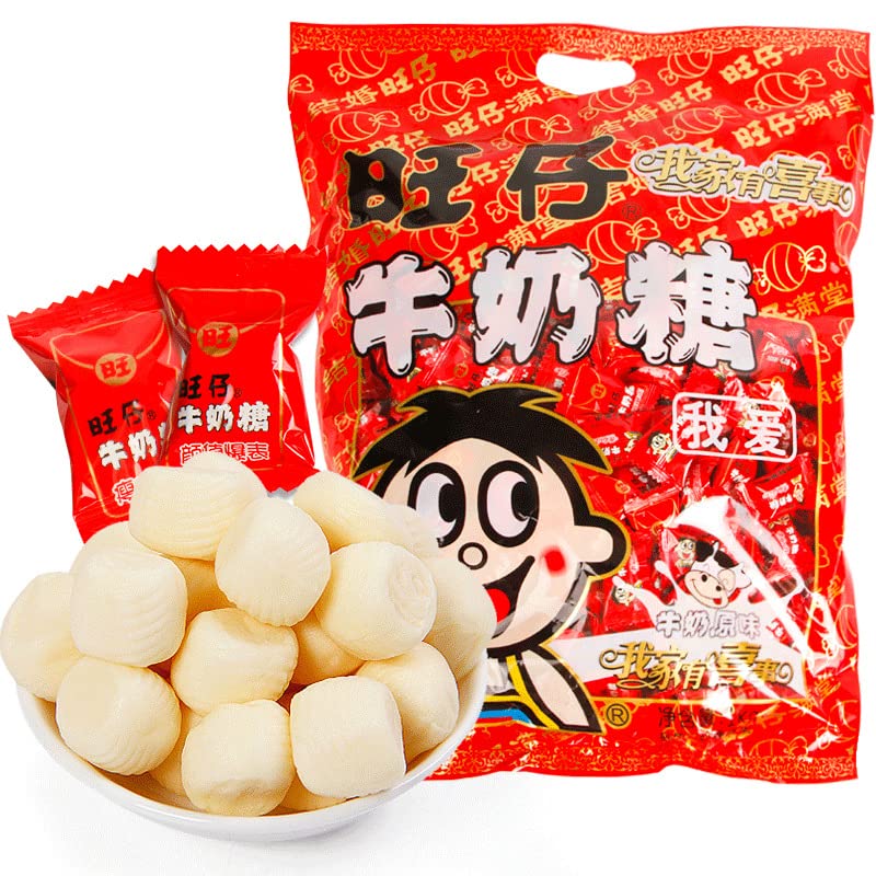 Want Want Milk Candy - Classic Chinese Toffee Snack, 17.7oz (500g) Pack of 1 - Sweet & Creamy Soft Candy for Kids, Office Snacks, Party Favors & Nostalgic Childhood Treats