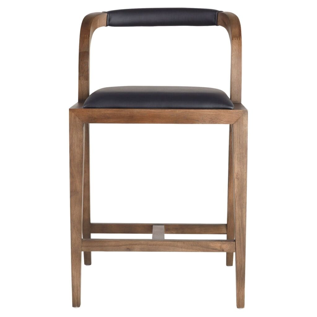 Cyan Design 11381 Caralia Bar Stool - Black Metal Frame & Upholstered Seat for Kitchen Island, Breakfast Nook & Home Bar Decor