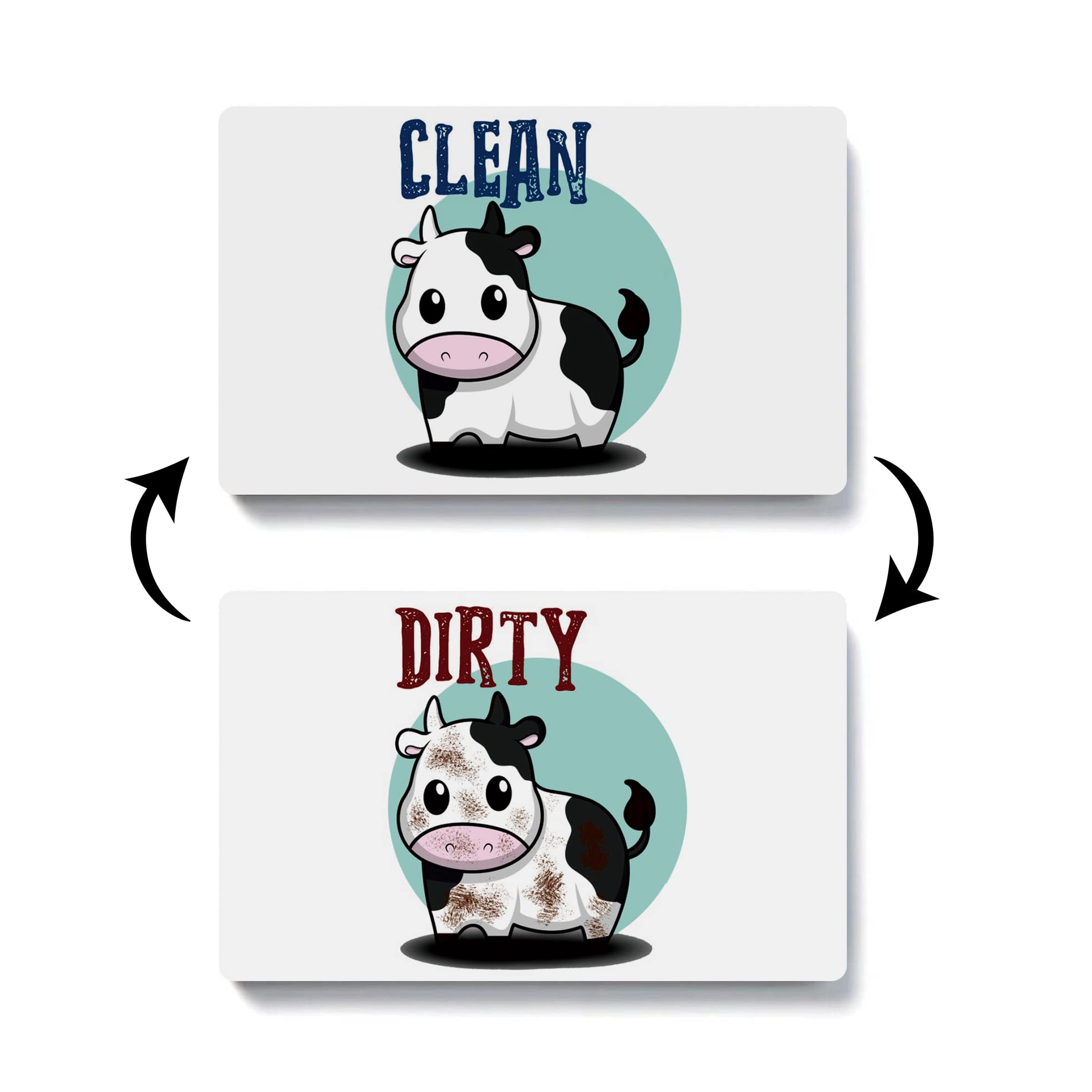 Funny Clean Dirty Dishwasher Magnet - Cute Cow Kitchen Decor, Double Sided Reversible Fridge Sign for Kitchen Organization | Perfect for Home, Office & RV Use