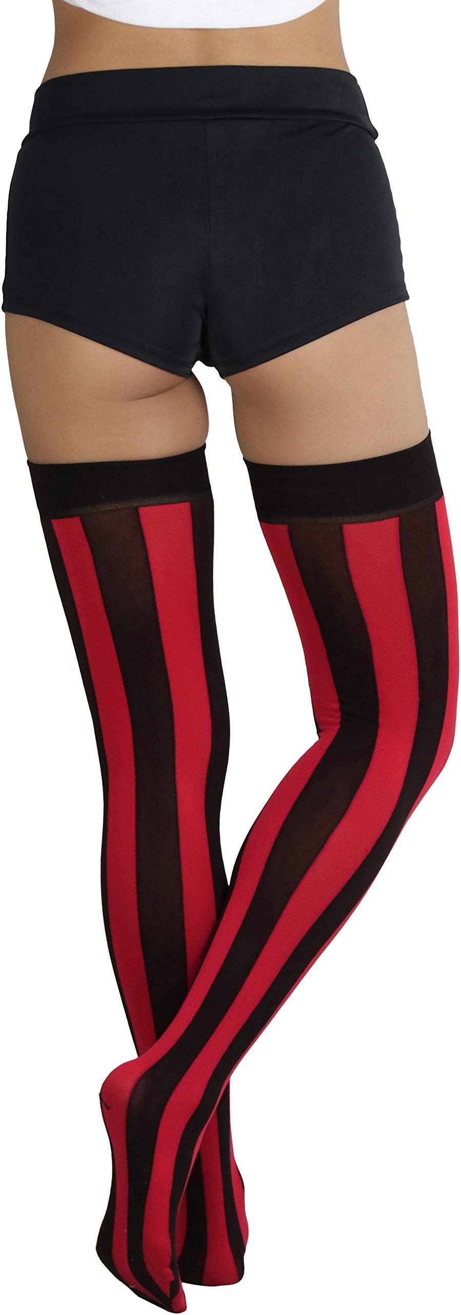 ToBeInStyle Women's Thigh High Stockings - Sexy Striped Halloween Party Hosiery for Costumes, Cosplay & Festive Outfits | Comfortable & Stretchy Legwear for Dress Up & Special Occasions