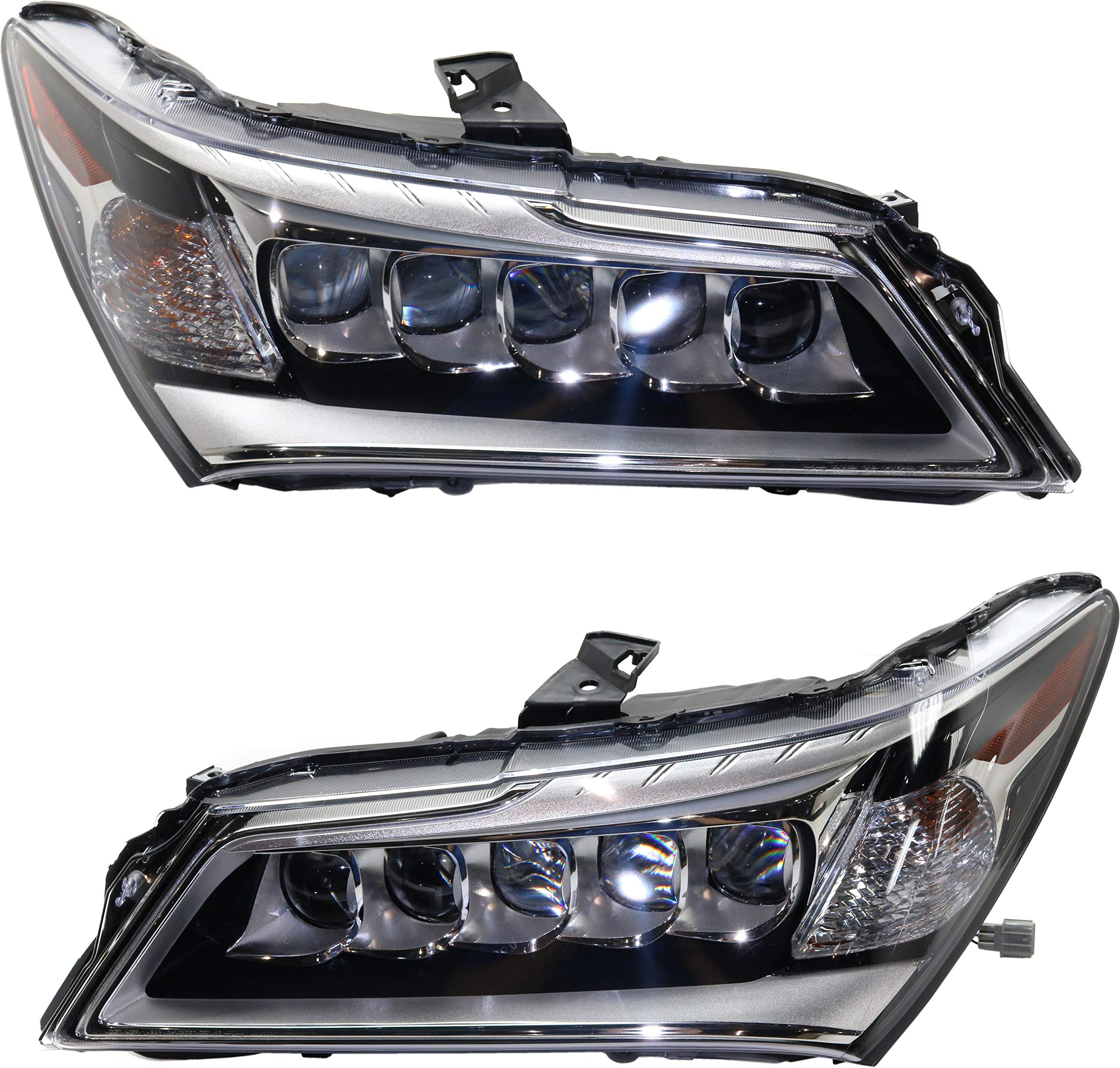 Evan-Fischer LED Headlight Assembly Set - Compatible with ACURA MDX 2014-2016 (Left Driver & Right Passenger Side) | Direct Replacement for Improved Night Visibility & Safety Driving