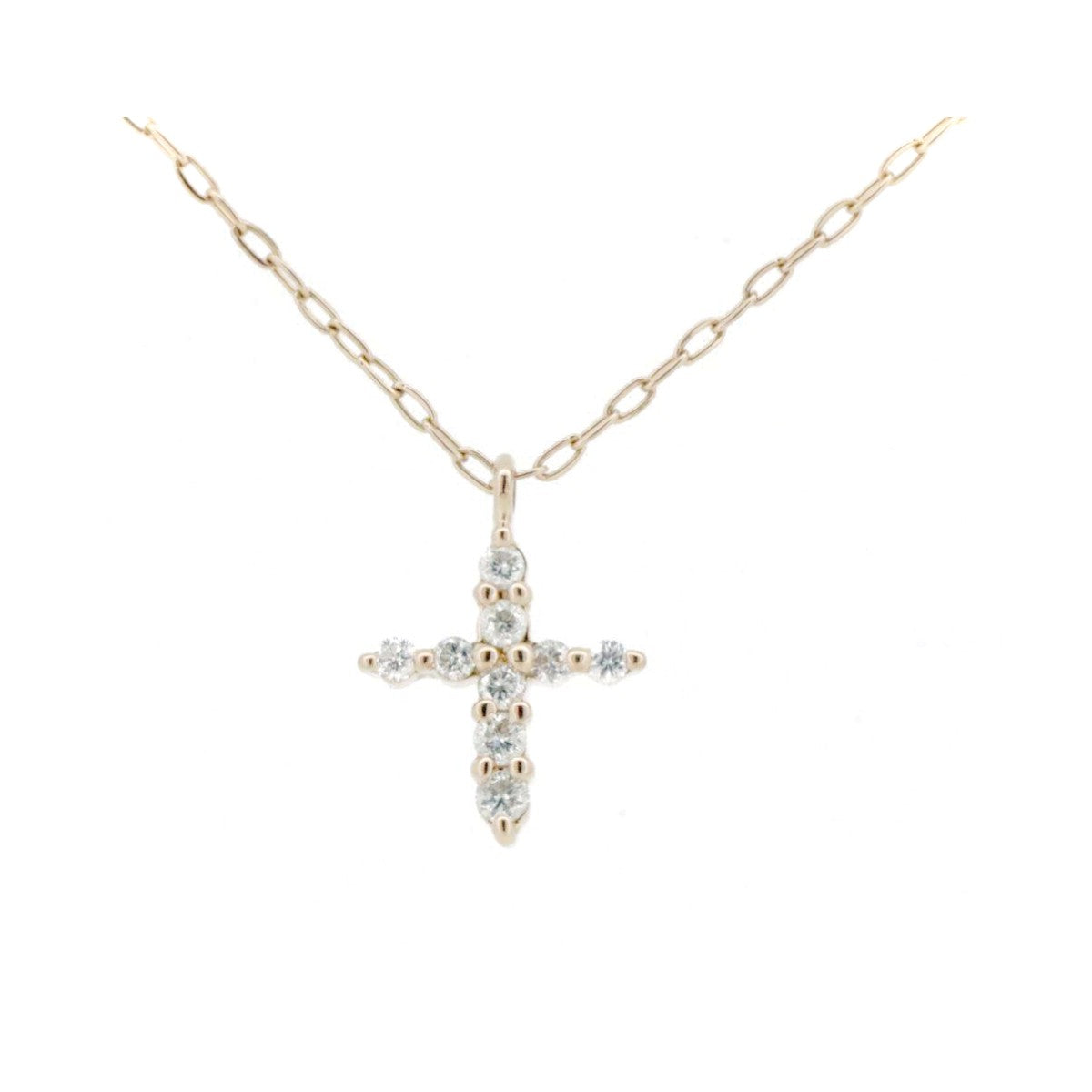 4℃ Cross Motif 18K White Gold Diamond Pendant Necklace for Women - Elegant Religious Jewelry Gift for Christmas, Baptism & Special Occasions