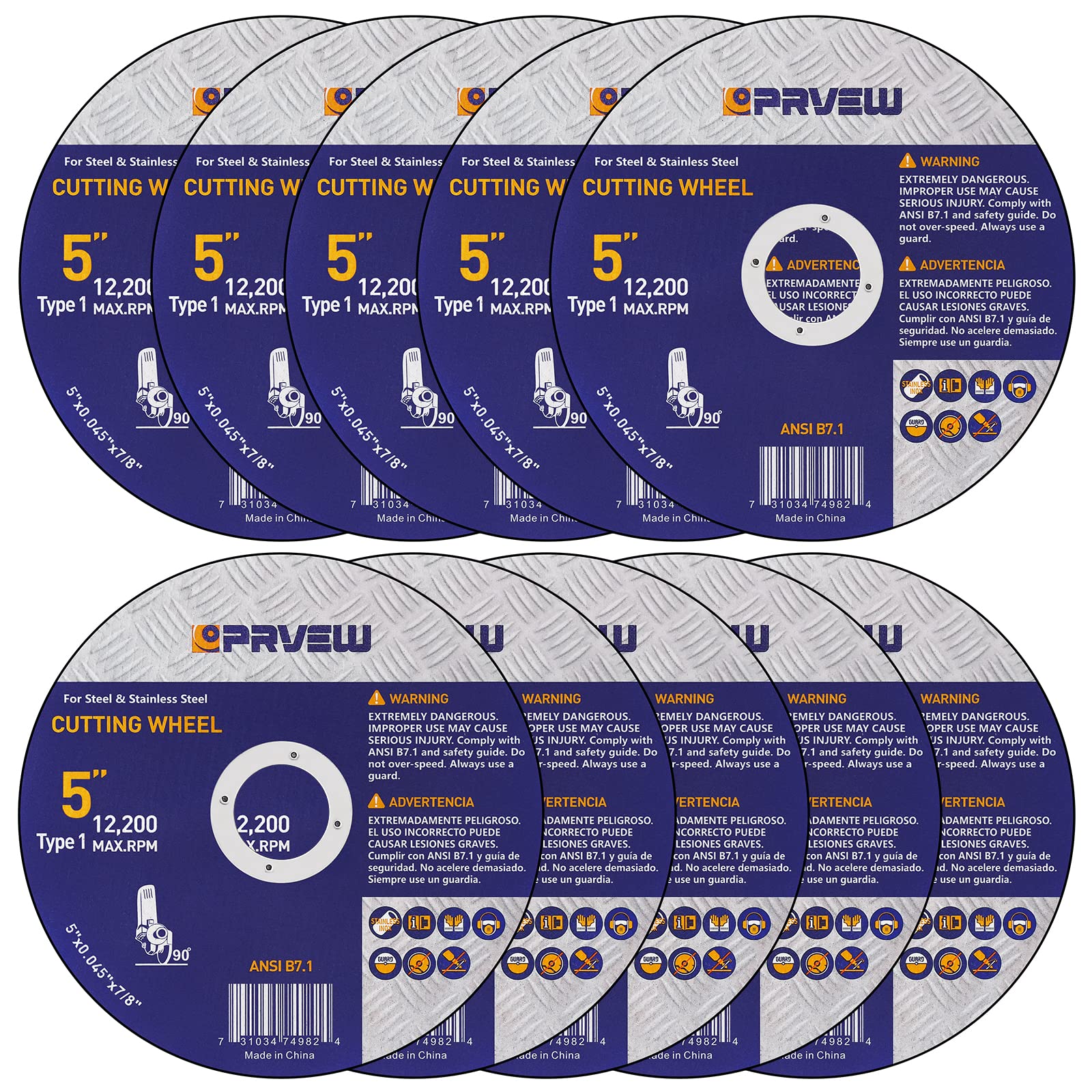 5 Inch Cut Off Wheels 10-Pack - 5