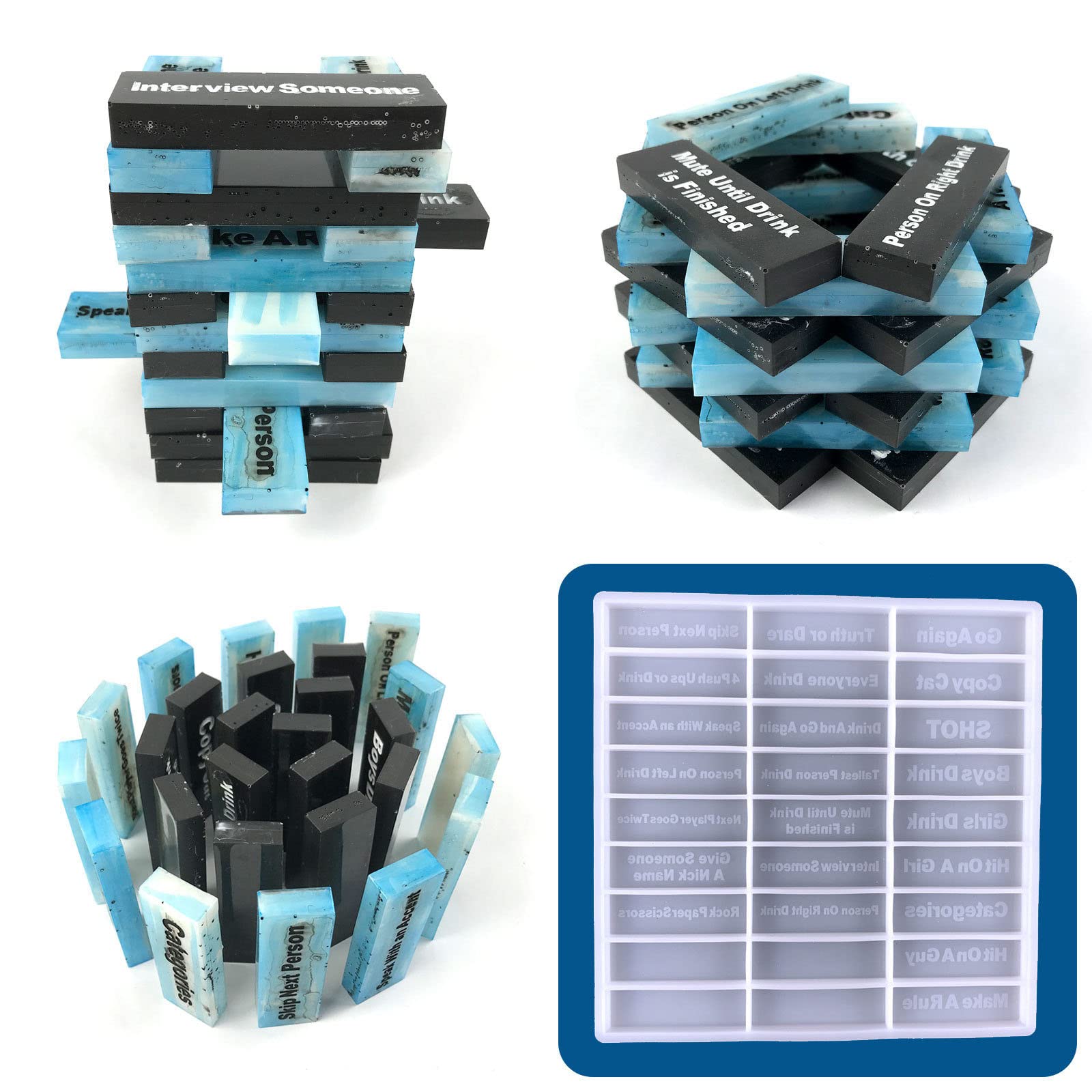 Premium Resin Molds for DIY Crafts - Silicone Game Molds for Family Gatherings & House Parties - Creative Gift Idea for Board Game Lovers - Perfect for Epoxy Resin Art, Tabletop Gaming, and Party Activities