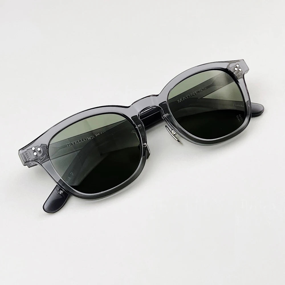 Stylish Unisex Black Square Acetate Sunglasses with Full Rim - UV Protection for Men & Women - Perfect for Driving, Beach, and Outdoor Activities